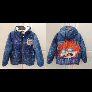 Members Only Nickelodeon Large Rugrats Puffer Jacket Full Zip Chuckie